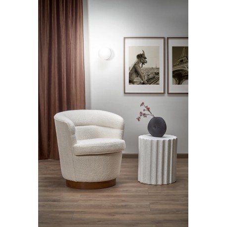AMY lænestol Creme/Valnød