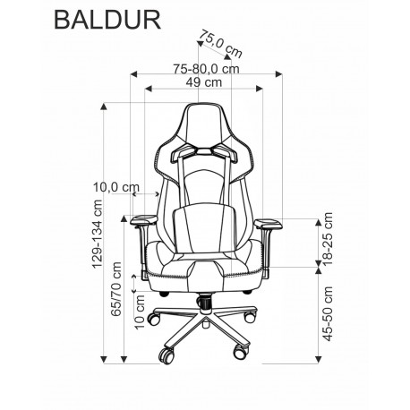 BALDUR kontorstol, MørkeGrå / Sort