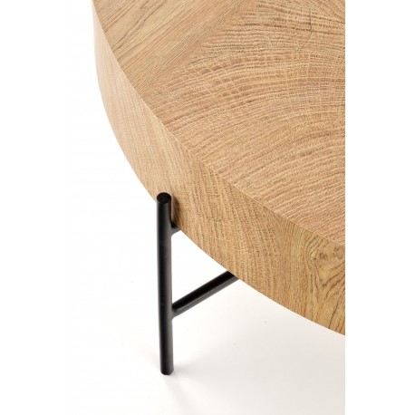 BROKLYN Rund sofabord Ø80 cm Natur eg / Sort