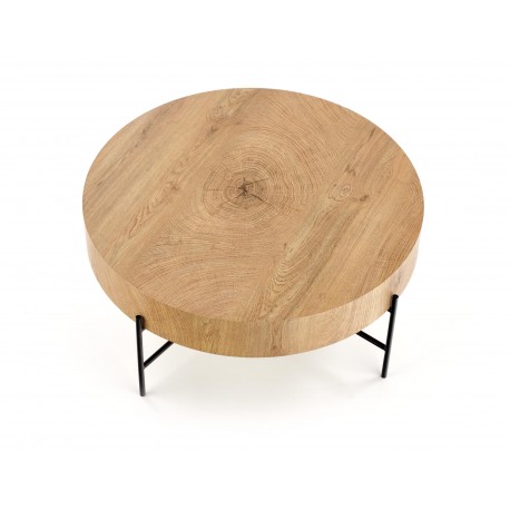 BROKLYN Rund sofabord Ø80 cm Natur eg / Sort