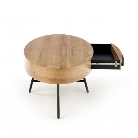 CAROLINA sofabord, gylden eg / Sort