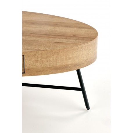 CAROLINA sofabord, gylden eg / Sort
