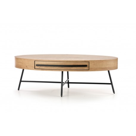 CAROLINA sofabord, gylden eg / Sort