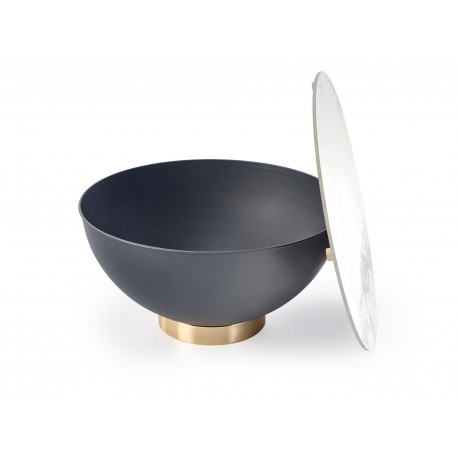 CECILIA sofabord, marmor / Grå / guld