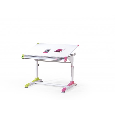 COLLORIDO skrivebord - Hvid/grøn/Rosa
