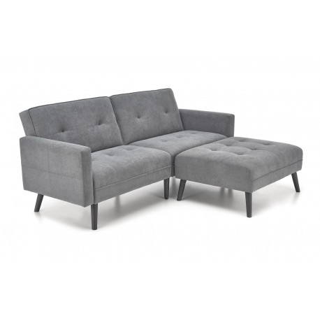 CORNELIUS sammenklappelig sofa med ottoman, - Grå
