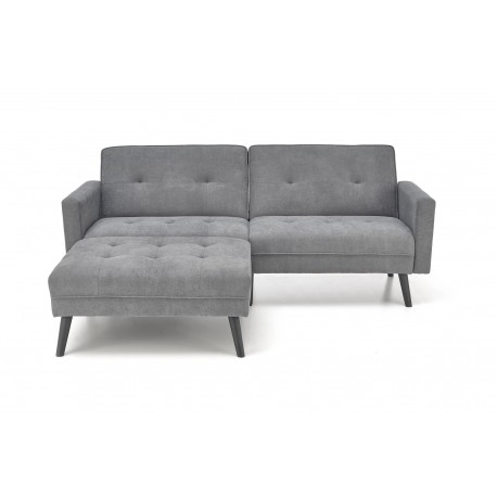 CORNELIUS sammenklappelig sofa med ottoman, - Grå
