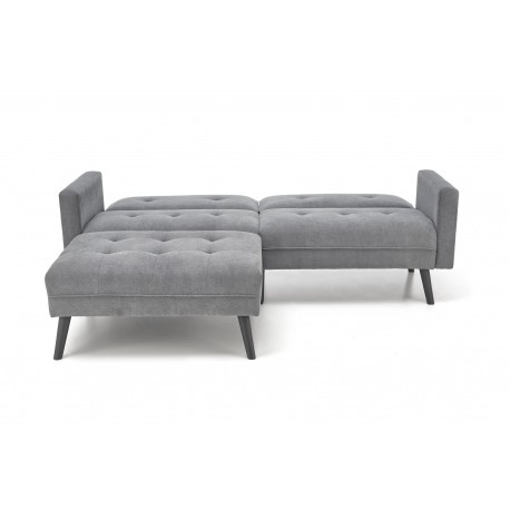 CORNELIUS sammenklappelig sofa med ottoman, - Grå