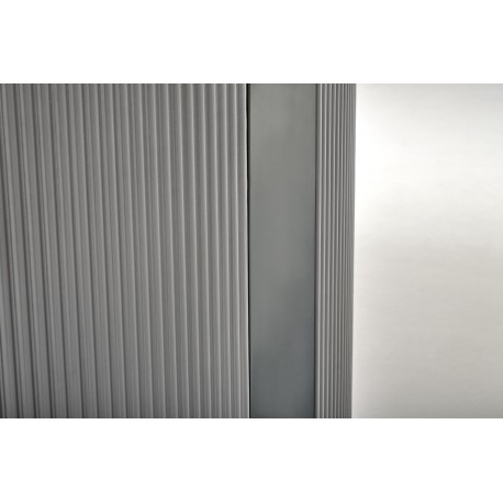 DANCAN Spisebord med udtræk, Hvid marmor / Grå / lyseGrå / Sort