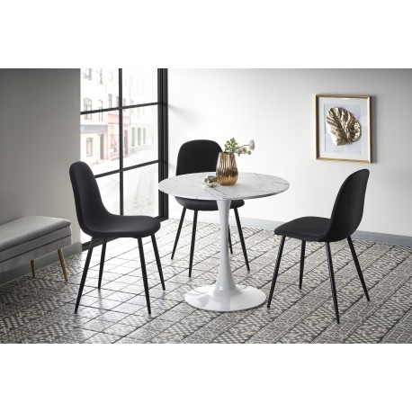 DENVER bord, - top - Hvid marmor, ben - Hvid