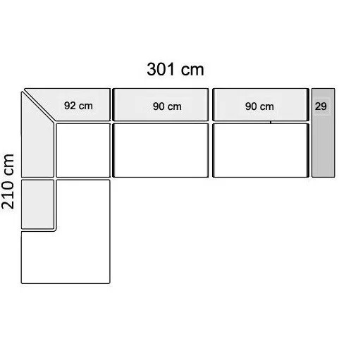301 x 210 cm Venstrevendt
