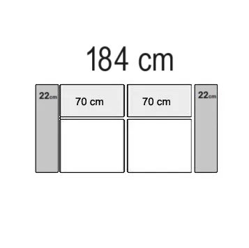 184 x 90 cm