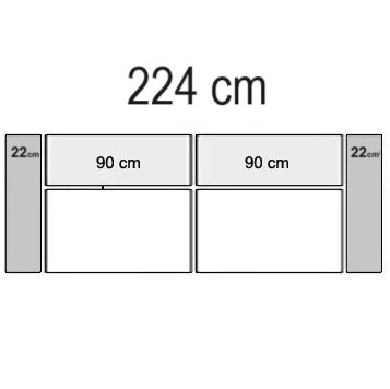 224 x 90 cm