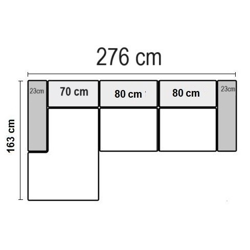 276 x 163 cm venstrevendt